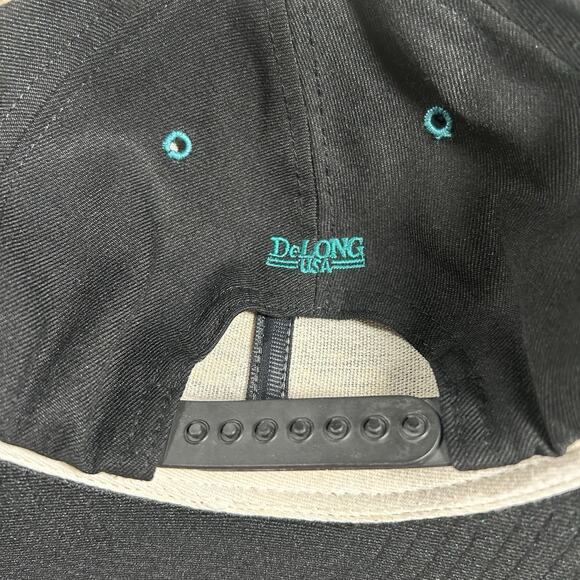Vintage 1995 Brickyard 400 NASCAR Snapback Hat Delong Black Wool Cap USA - Picture 2 of 8